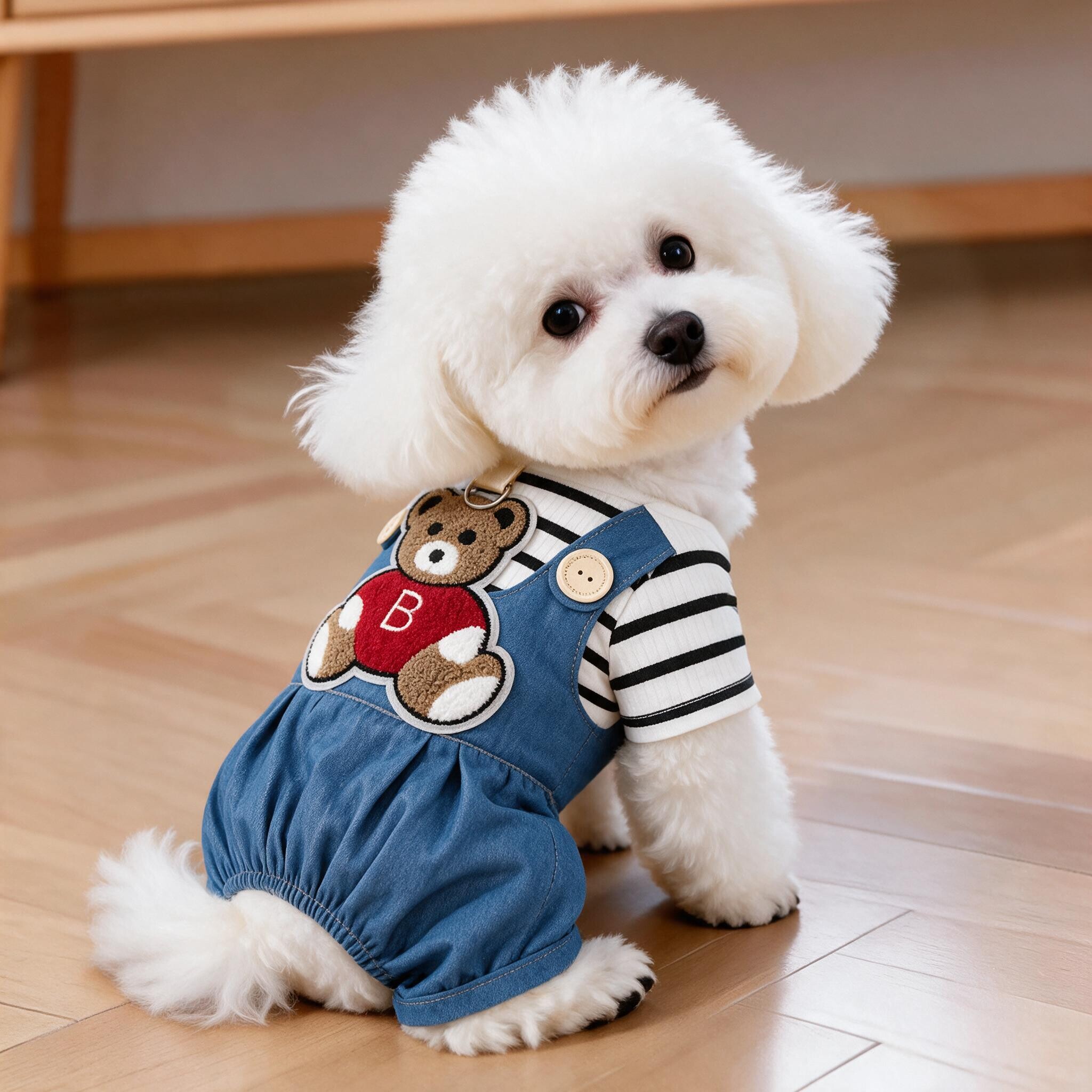 狗狗衣服秋夏季新款可牵引四脚衣泰迪博美雪纳瑞小型犬宠物背带裤