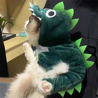 猫咪衣服秋冬搞怪恐龙装防掉毛