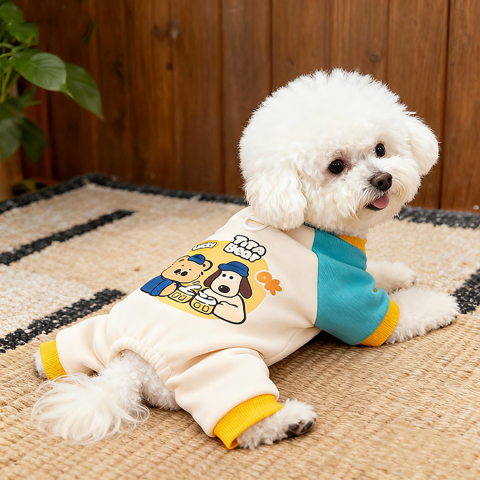 可牵引狗狗四脚衣秋冬保暖防掉毛