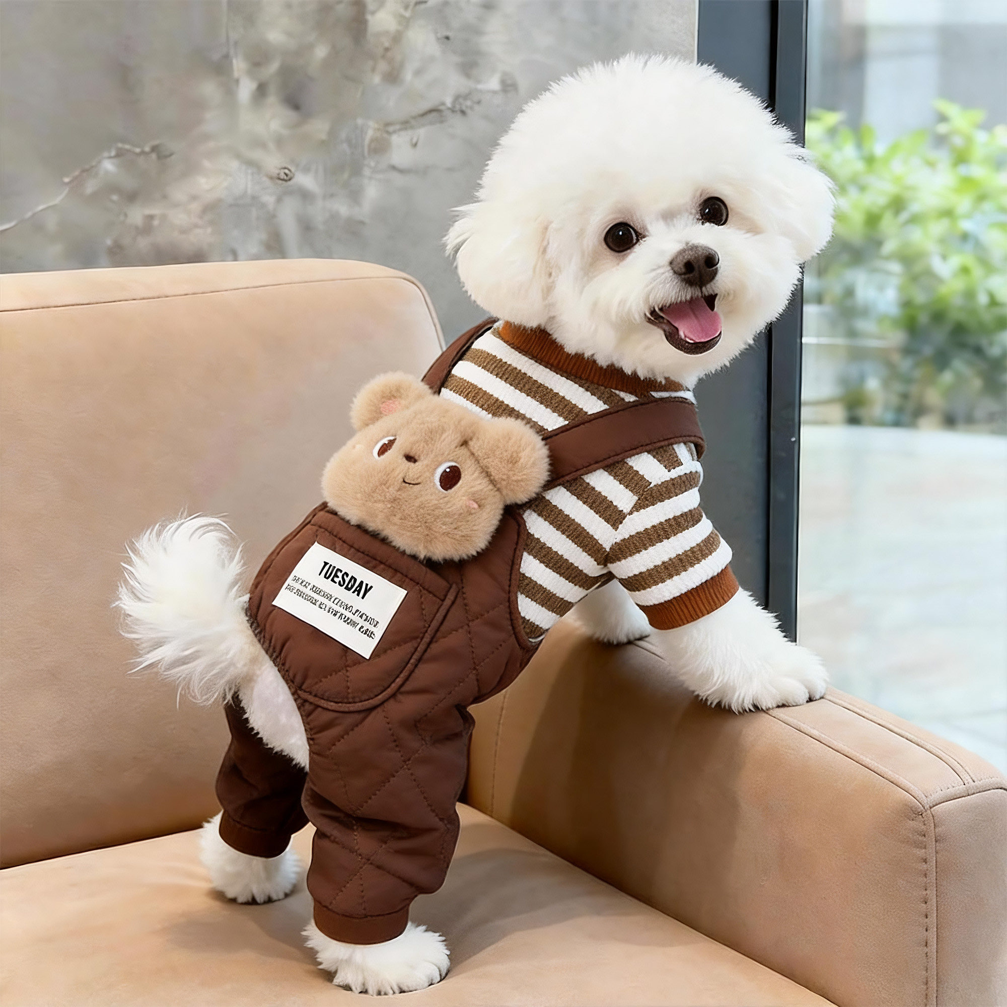 狗狗衣服秋冬装加厚保暖四脚衣泰迪小型犬可牵引宠物猫咪冬季棉服