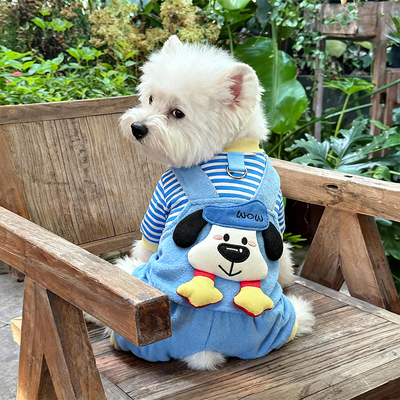 可牵引狗狗衣服大脸帽子狗四脚衣