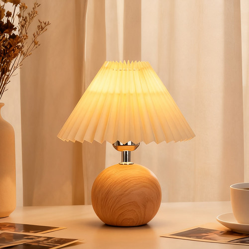 复古侘寂风卧室台灯插电款