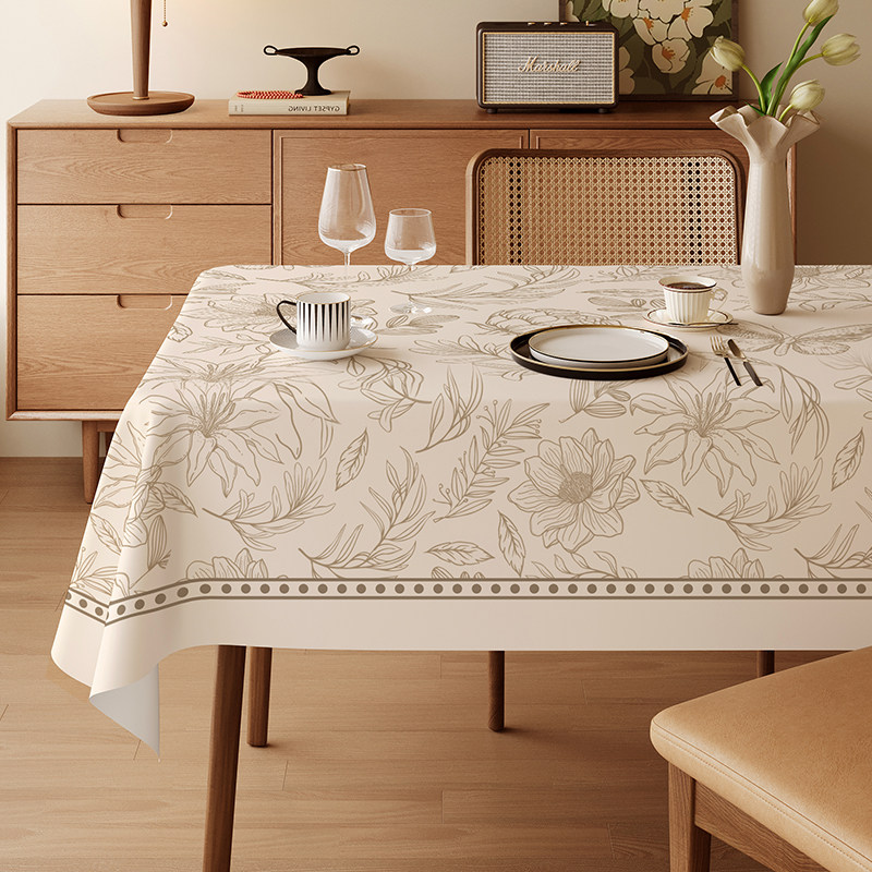 侘寂风餐桌布免洗防油防水防烫轻奢高级感茶几台布长方形pvc盖布,居家布艺,桌布,淘宝优惠券,粉丝福利购,淘宝优惠卷