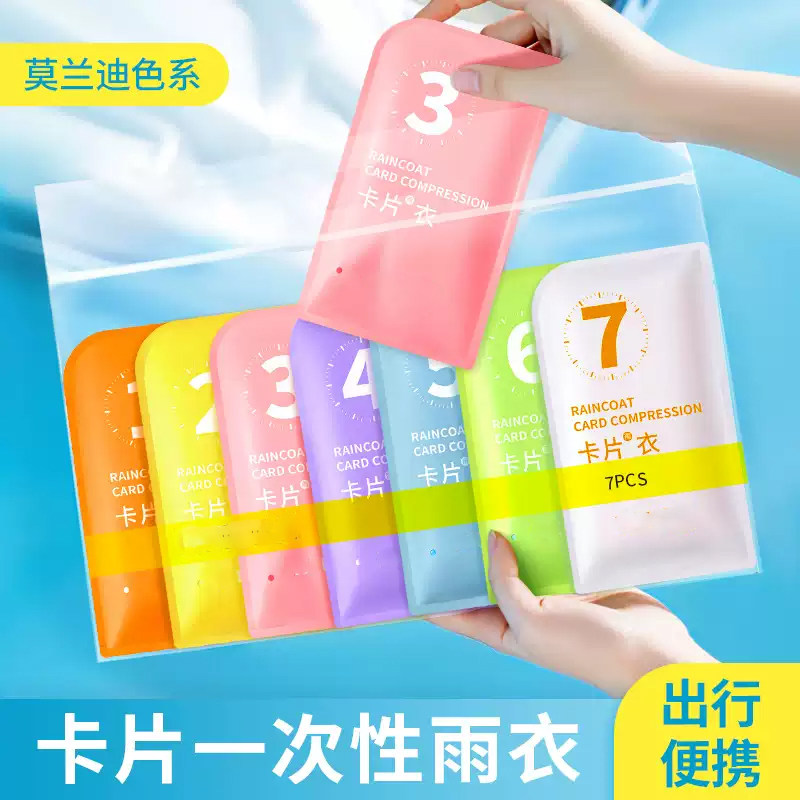 卡片一次性雨衣儿童成人外穿加厚套头长款全身防暴雨加长便携雨披图片