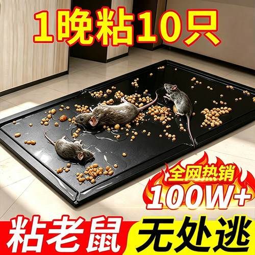 粘鼠板强力胶老鼠贴粘大老鼠新款加大厚超强家用扑捉器驱捕鼠神器