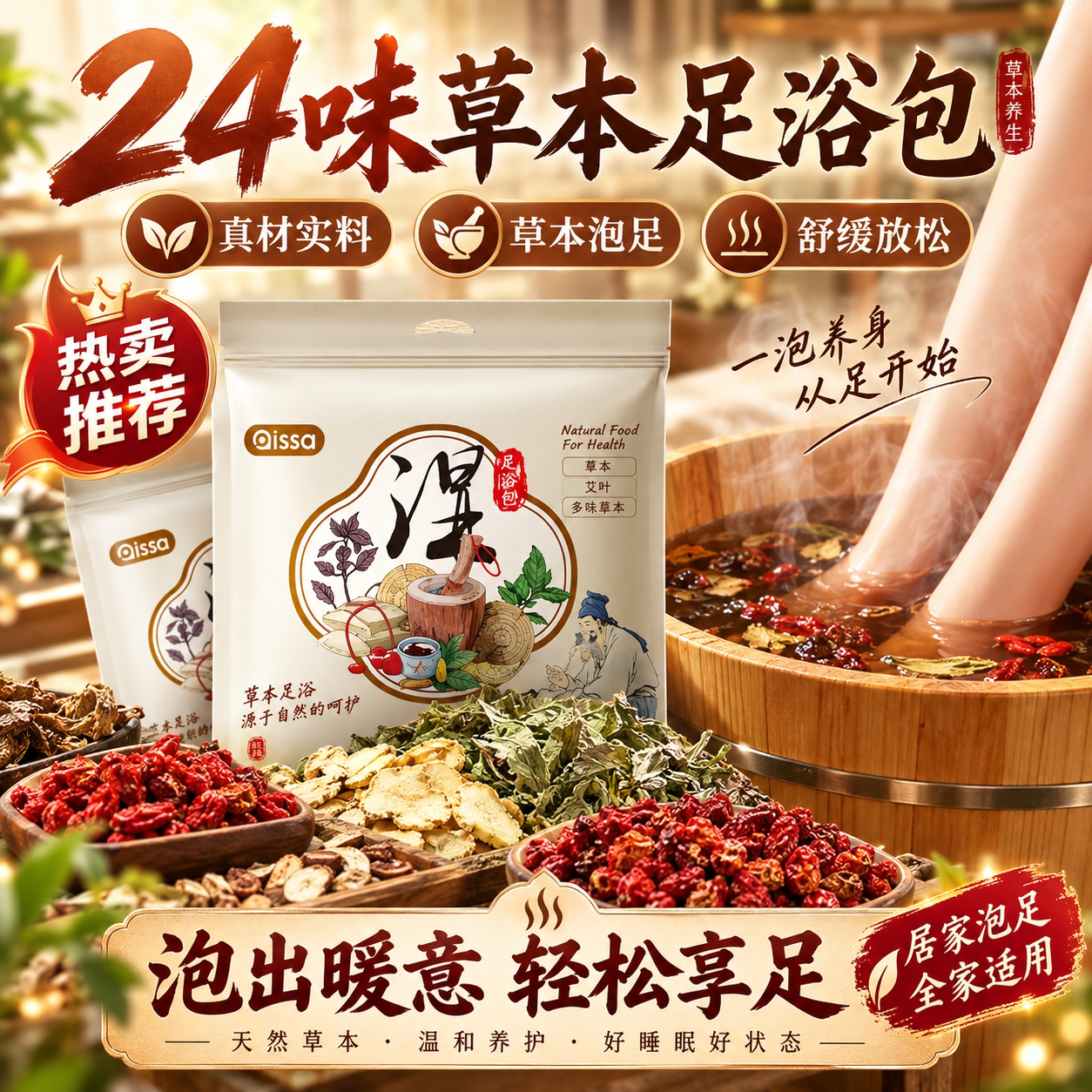 草本足浴包温润暖身舒眠排湿驱寒图片