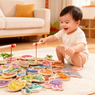 宝宝钓鱼玩具儿童益智一岁磁性男孩女孩婴儿蒙氏早教积木礼物