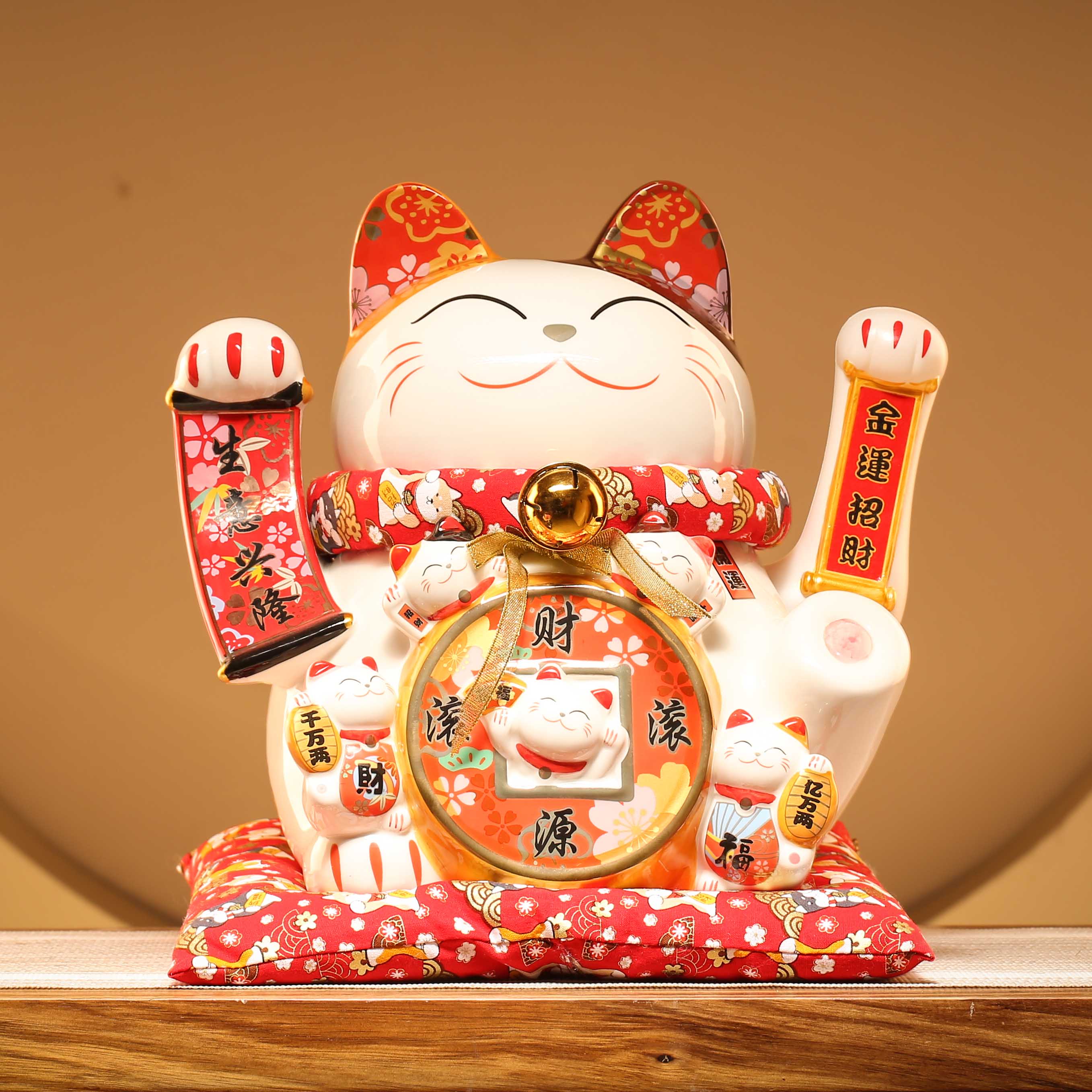 店铺收银台开业礼品特大号中号招财猫陶瓷摆件自动招手存钱罐家用