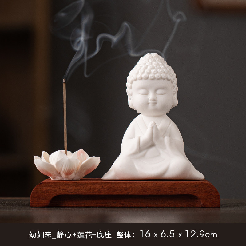 禅意白瓷如来线香炉香插摆件中式佛像茶宠家居客厅茶桌茶空间装饰,家居饰品,香托/香盘/香座/香插,淘宝优惠券,粉丝福利购,淘宝优惠卷