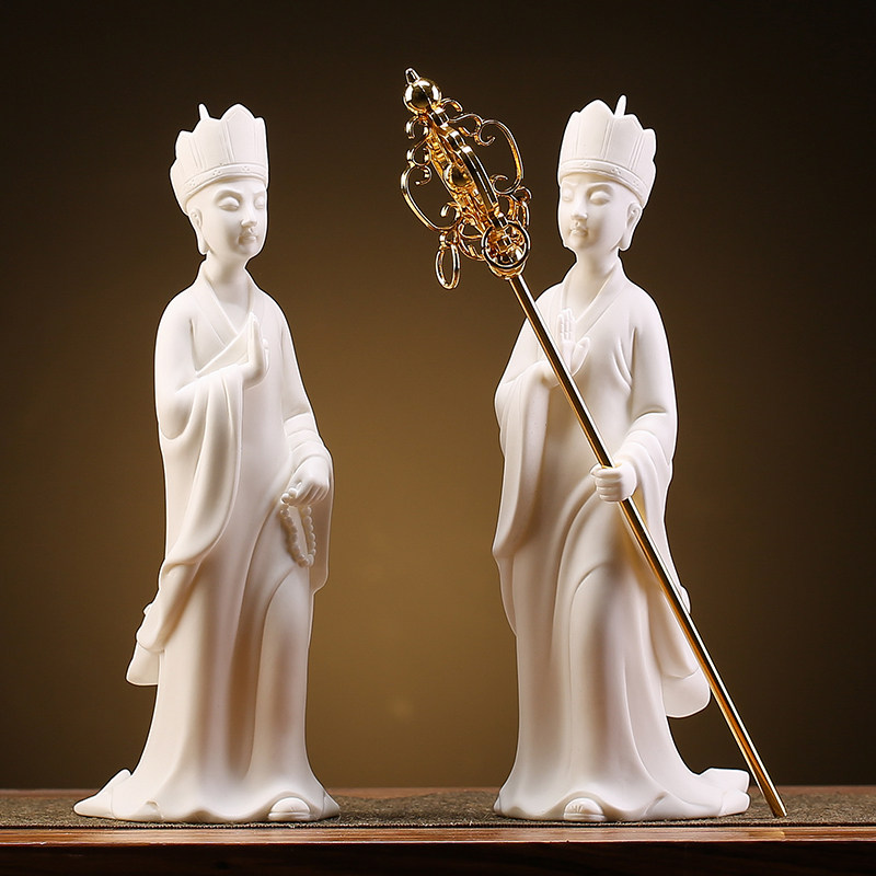 中式禅意唐僧玄奘摆件陶瓷唐三藏佛像工艺品家居客厅桌面乔迁礼品