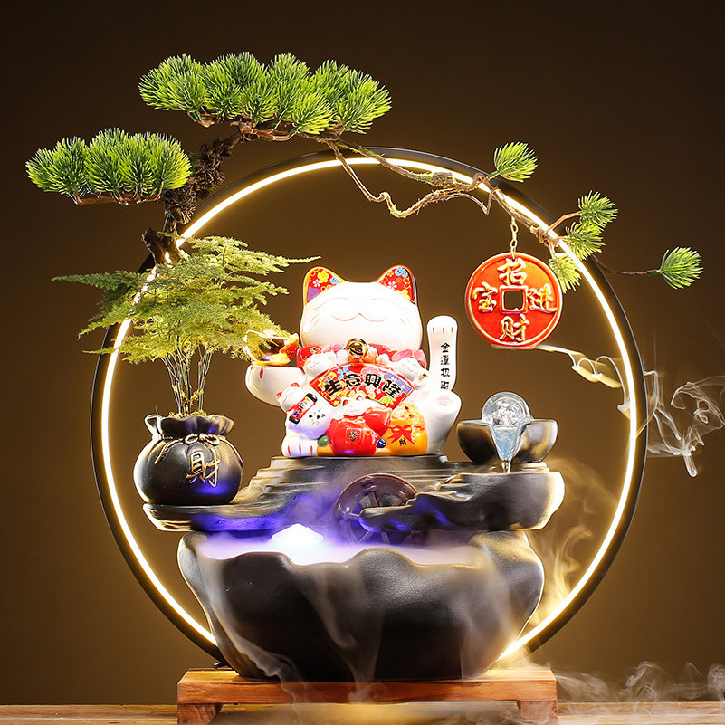 自动摇手发财招财猫流水大号摆件创意家居店铺收银台开业装饰礼品