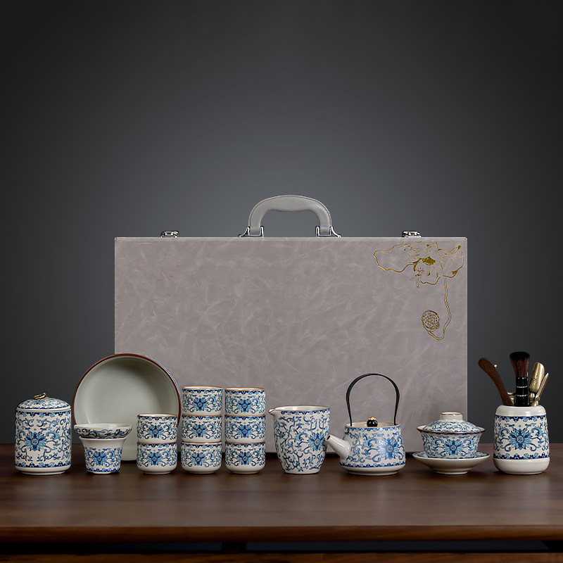 汝窑功夫茶具套组家用轻奢高档泡茶专用陶瓷泡茶壶中秋节礼物定制,餐饮具,功夫茶具,淘宝优惠券,粉丝福利购,淘宝优惠卷