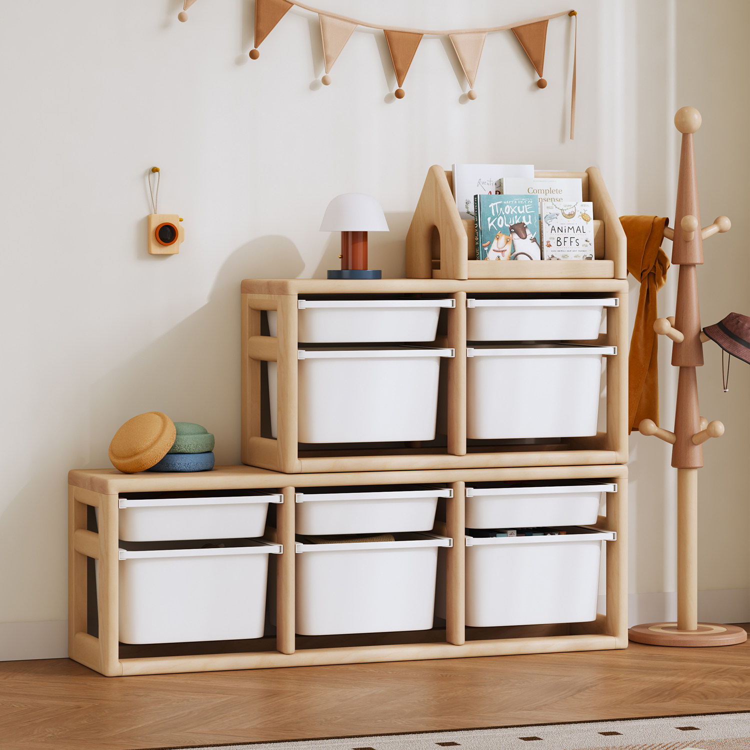 实木儿童储物架欧洲榉木简约绘本架蒙氏儿童房玩具收纳柜,住宅家具,儿童储物架/收纳架（原婴童）,淘宝优惠券,粉丝福利购,淘宝优惠卷