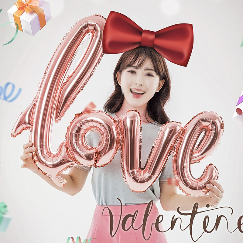 结婚连体love铝膜气球求婚表白