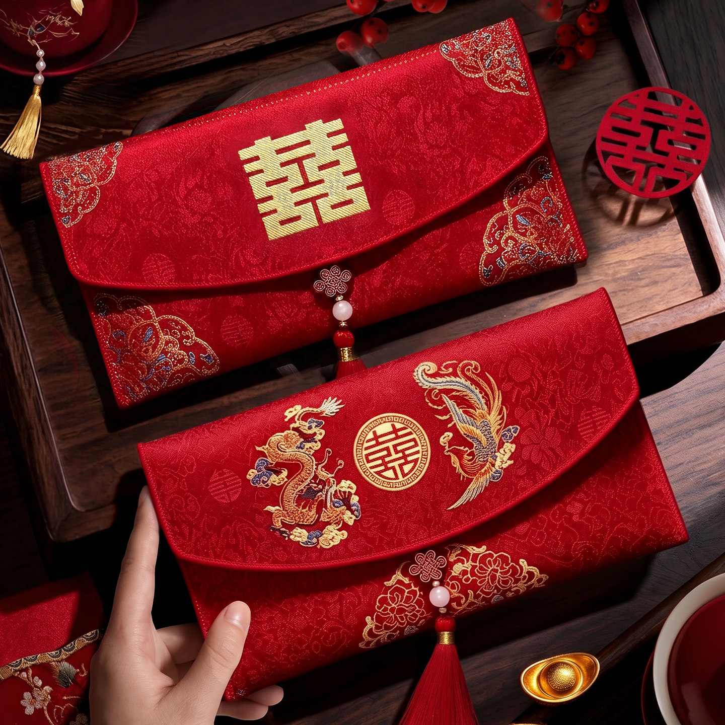 红包袋结婚礼专用改口费万元利是封一对2026新款高档布艺大号喜包