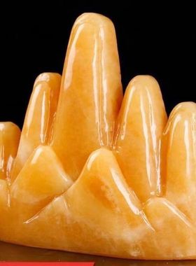 正品天然米黄玉精雕米五指山摆件室内招财镇宅纳福装饰礼品摆件