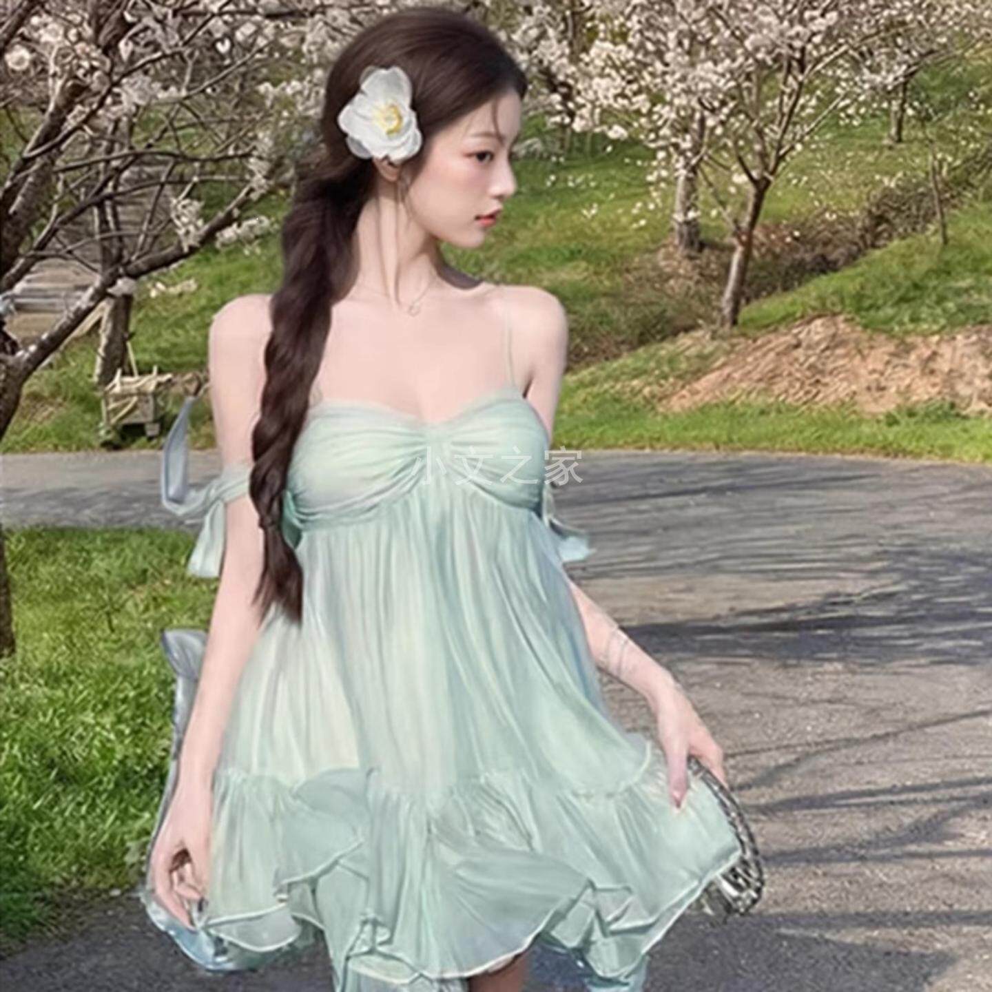 原版做法带内里薄荷绿海边度假风