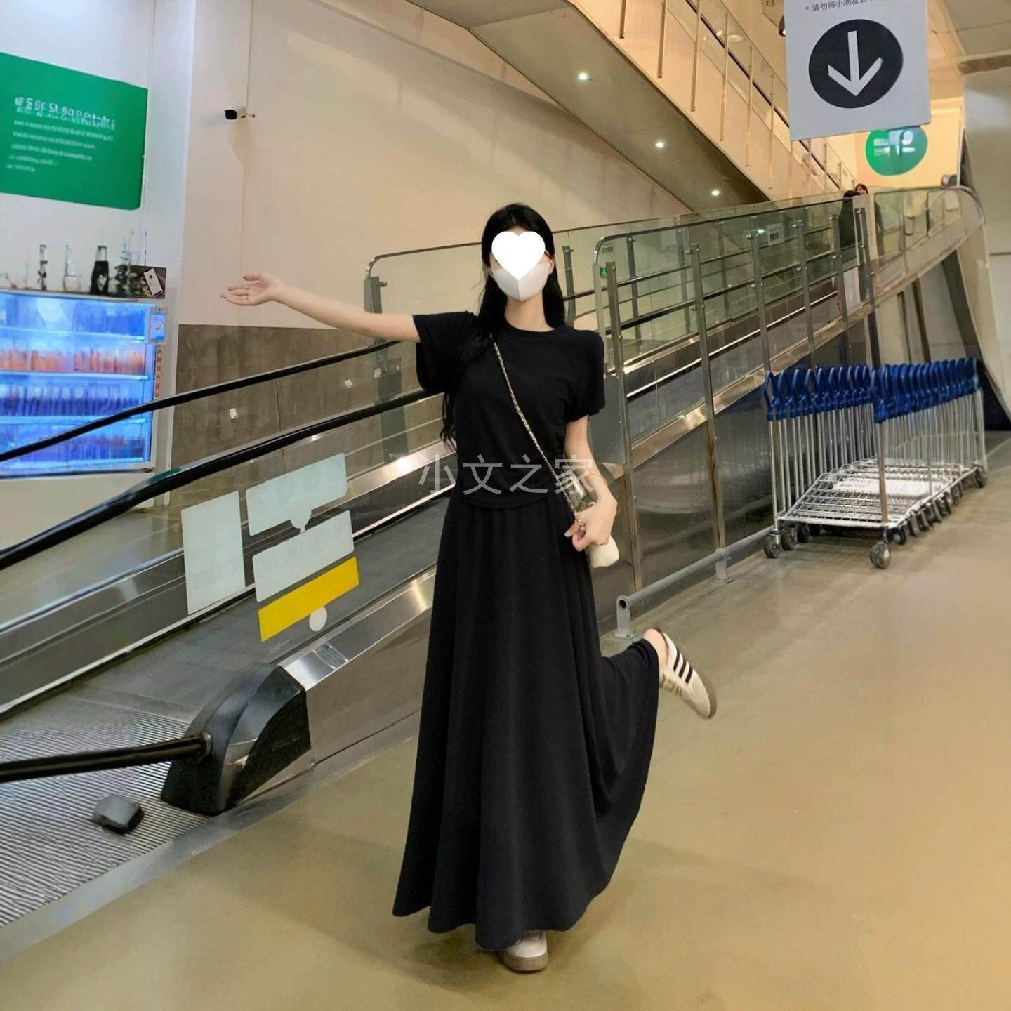 大码女装休闲套装裙胖MM藏肉遮肚