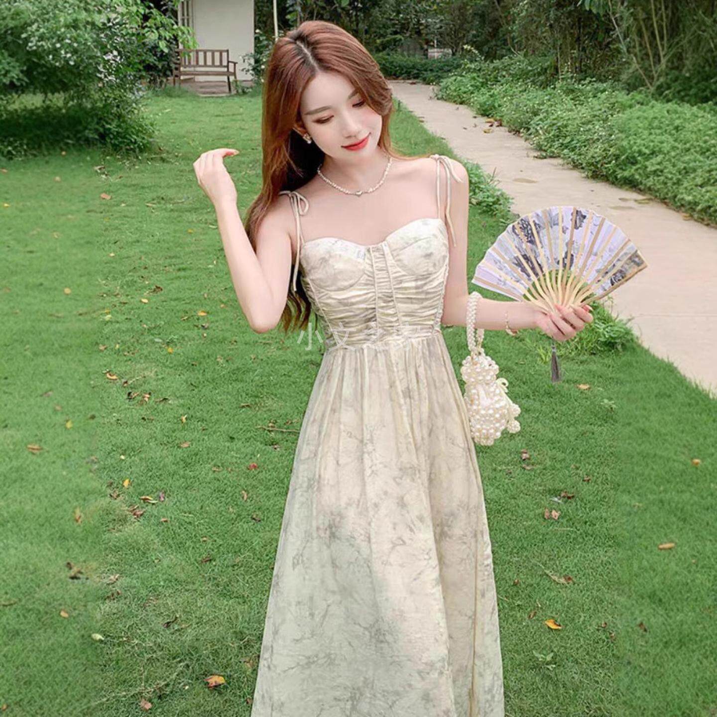 法式小碎花吊带裙女夏季小清新