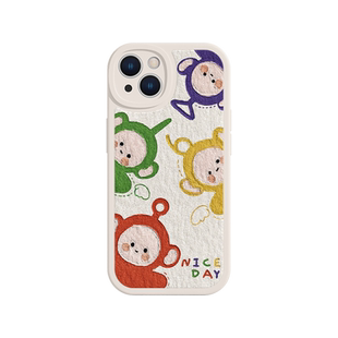 适用苹果17系列/16/14pro手机壳15新款iPhone13天线宝宝12mini油画风11promax可爱8plus7p小羊皮xsmax情侣xr