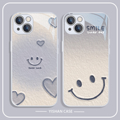 12promax笑脸8plus7p油画风11pro液态玻璃xsmax 适用iphone16苹果17系列 15手机壳13高级小众iPhone14pro新款