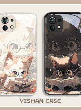 适用小米17promax/15pro手机壳新款13turbo黑色小猫11ultra情侣10s红米note14pro猫咪k80可爱k70至尊版k60液