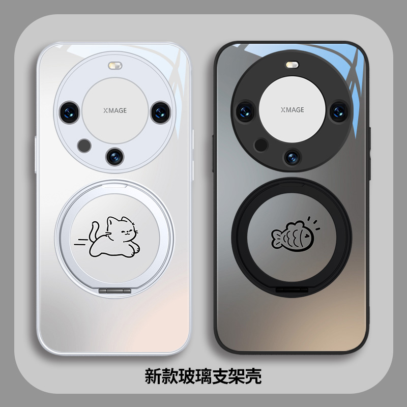 猫追鱼情侣支架壳适用于oppovivo