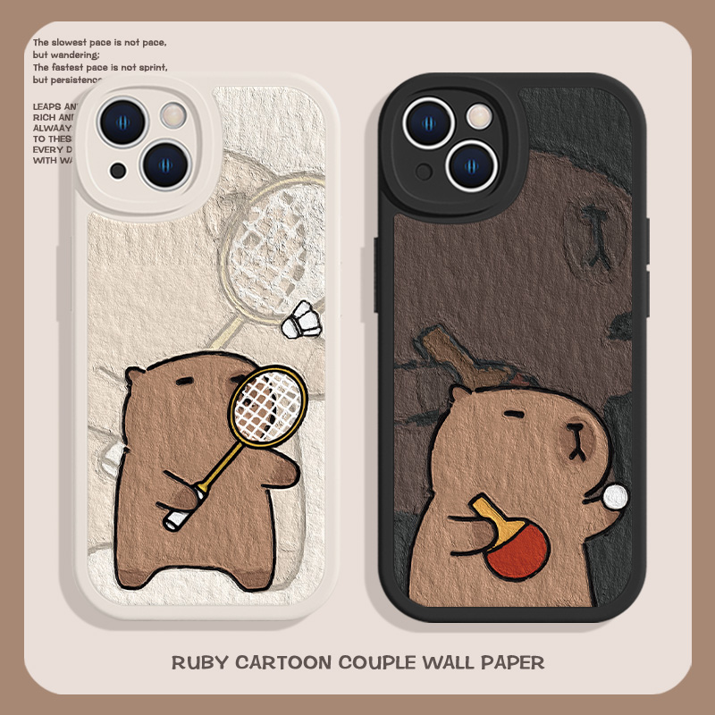 适用苹果水豚卡皮巴拉手机壳