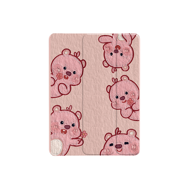 适用苹果ipad9保护套硅胶mini6小海狸loopy露比air5新款第十代10.9寸平板壳带笔槽11/12.9寸可爱8.3透明9.7寸