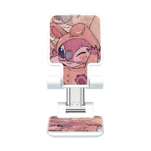 适用手机桌面支架情侣史迪仔奇平板追剧办公室抖音直播拍摄支撑架多功能可折叠小巧便携自由升降调节角度