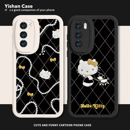 黑金Hellokitty适用小米17promax猫15凯蒂猫14ultra闺蜜vivox300pro哈喽kitty猫oppofindx9黑色Reno小羊皮7