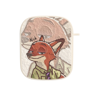 适用苹果airpods三代耳机保护套油画风airpodspro2疯狂动物城pods3小兔子airpods 4四二代s2无线蓝牙软1朱迪