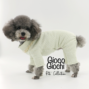 GiocoGiochi宠物原创春秋厚款夹棉纯棉花边四脚衣狗狗泰迪连体裤