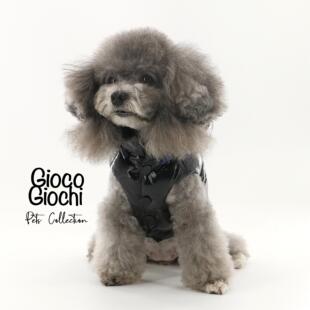 GiocoGiochi宠物原创秋冬黑色亮面防水羽绒服马甲可拆卸帽子泰迪