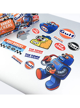 GTSHOW定制Gulf&TinTown铁皮镇联名款gulf robert卡通贴纸 单件装