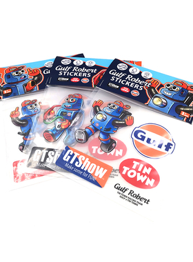 GTSHOW定制Gulf&TinTown铁皮镇卡通车贴 防水防晒不留痕 三件套装