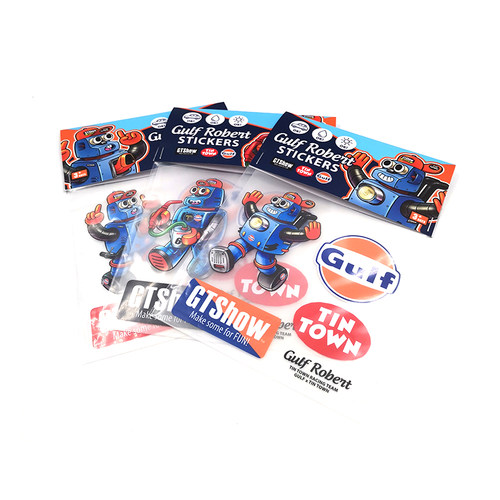 GTSHOW定制Gulf&TinTown铁皮镇卡通车贴 防水防晒不留痕 三件套装