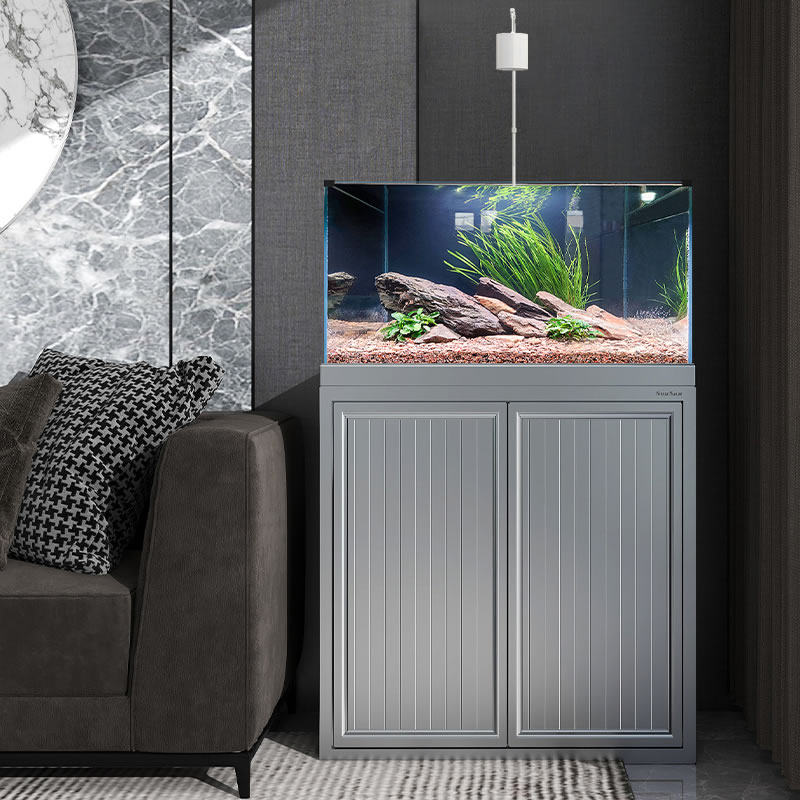 森森超白玻璃鱼缸溪流缸客厅底滤水族箱造景生态水草金鱼缸