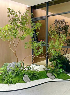 高端马醉木窗造景彷生植物室内装饰树大型人造树简易景观人造绿色