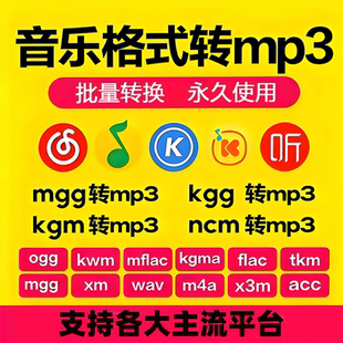 音频视频格式转换ncm flac kgm ogg m4a kgg mp4转mp3音乐转换器