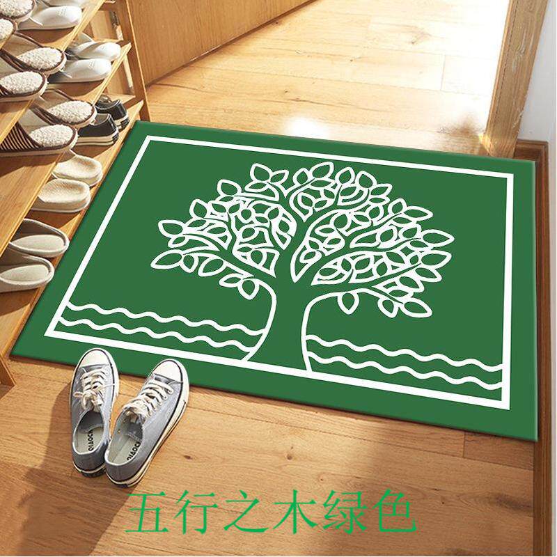 五行风水入户门山水土绿色地垫