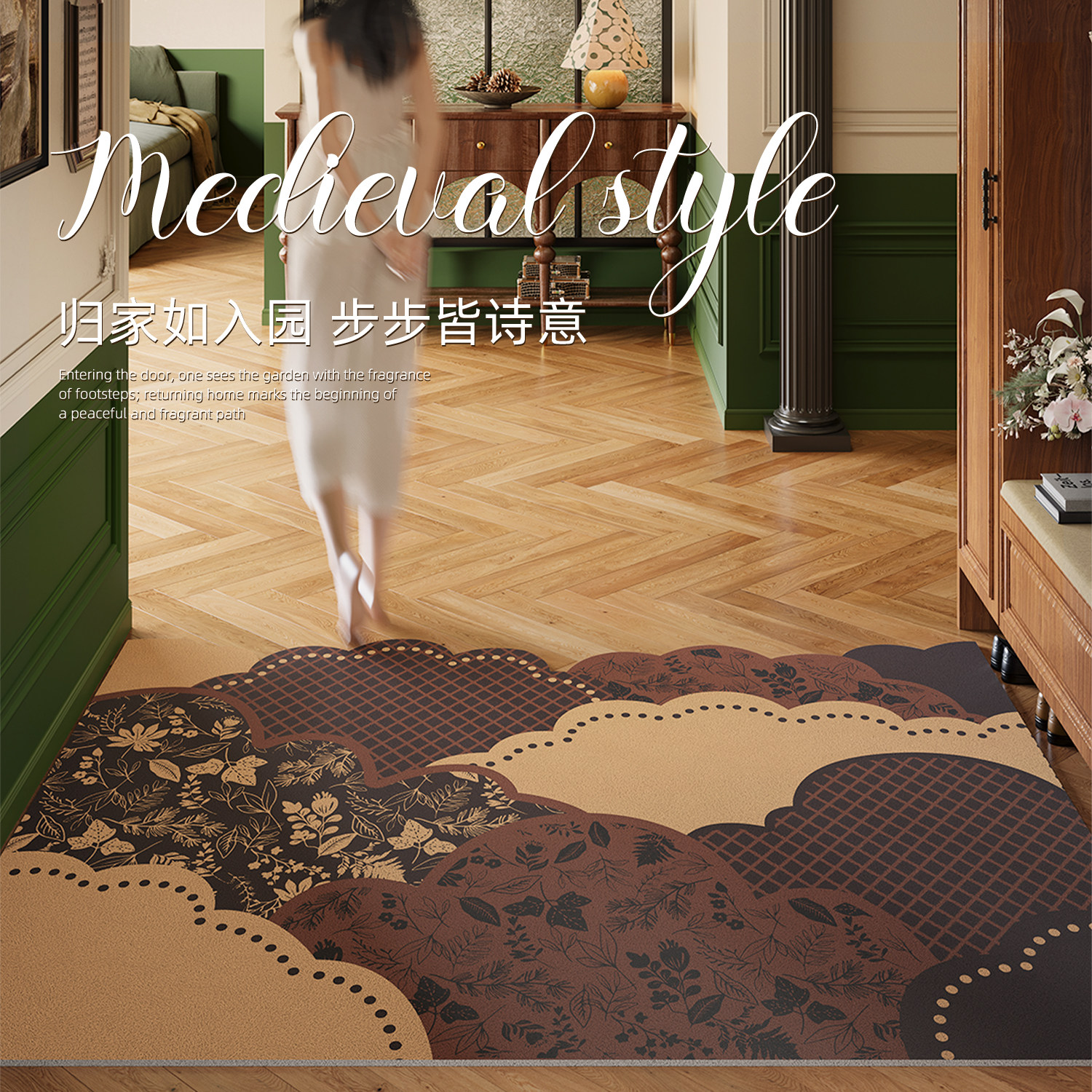 中古美拉德入户门地垫进门口换鞋脚垫门外可裁剪丝圈地毯防滑耐脏,居家布艺,入户地垫,淘宝优惠券,粉丝福利购,淘宝优惠卷