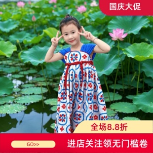 女童汉服连衣裙夏款新中式设计感连衣公主裙改良复古超仙暑期渡假