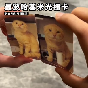 猫meme耄耋猫哈基米曼波小猫咪光栅卡3d立体镭射多变创意小卡片