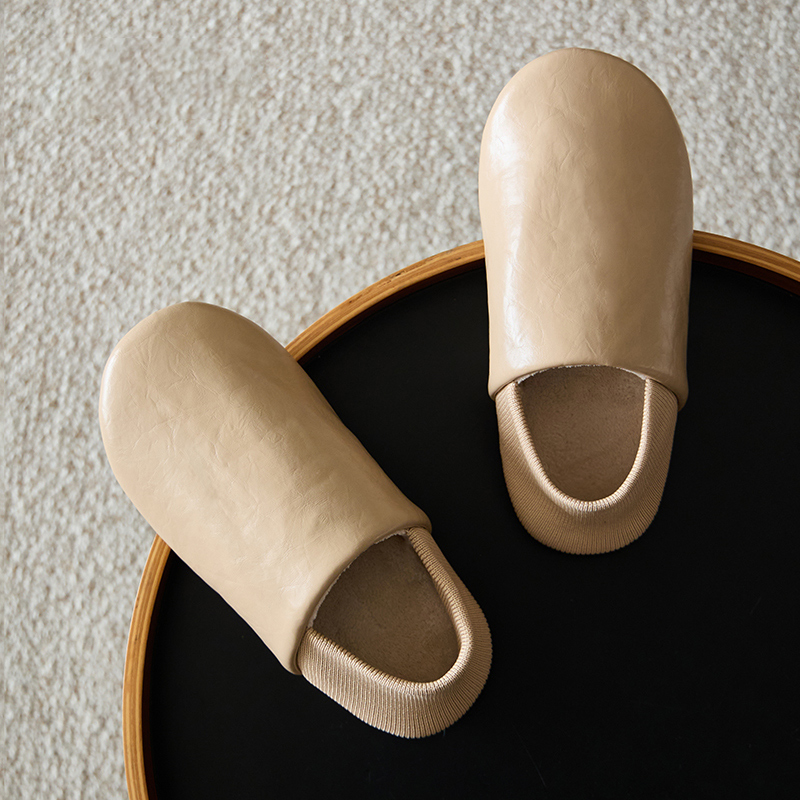 PU皮防水棉拖鞋加绒保暖女冬季包跟男居家室内家用木地板静音防滑