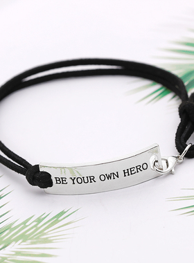 厂家直销 创意新款励志英文字母Be Yourown Hero编制手工Diy手链