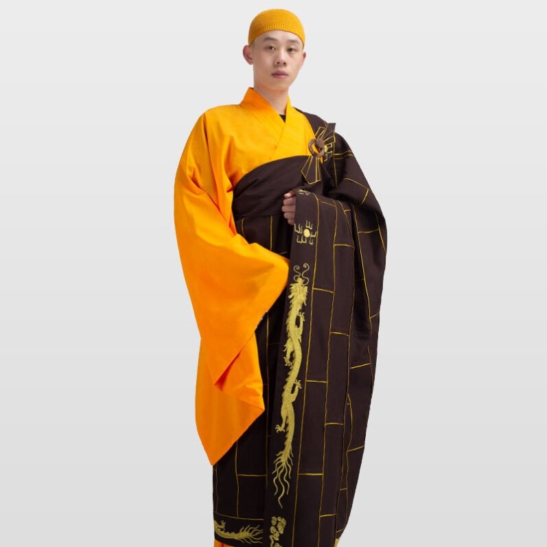 新品袈裟僧衣千佛衣僧服男出家人和尚七忏衣僧袍金边千龙千花衣