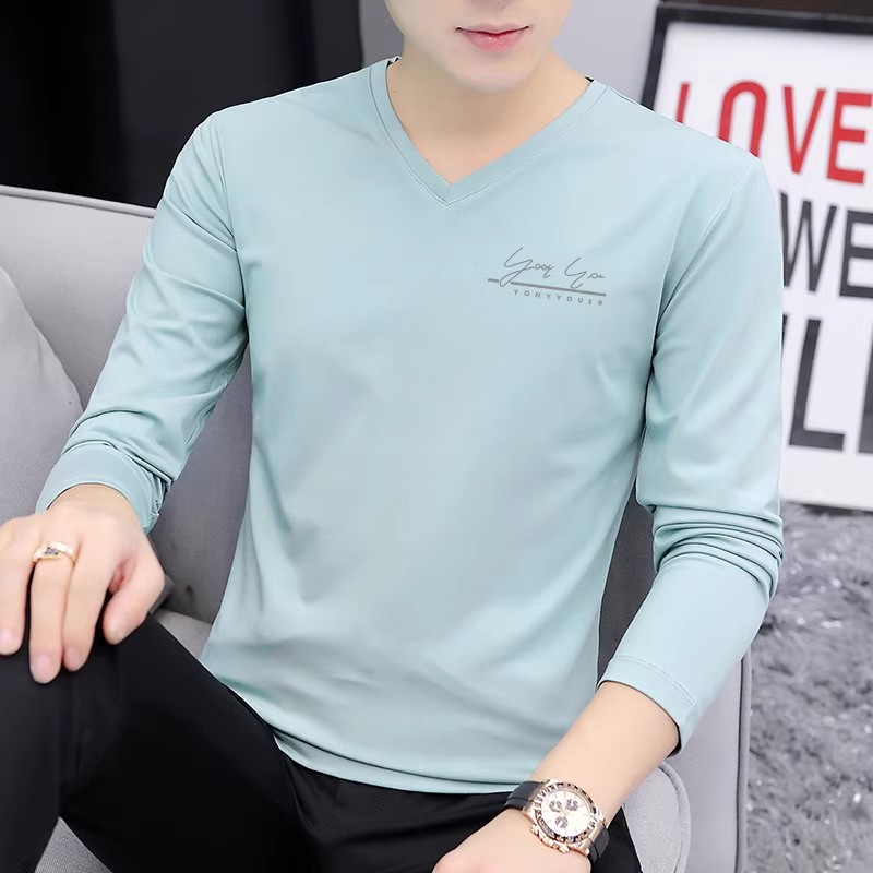 莫代尔棉长袖T恤男2026春秋款内搭印花上衣服潮流薄款打底衫体恤