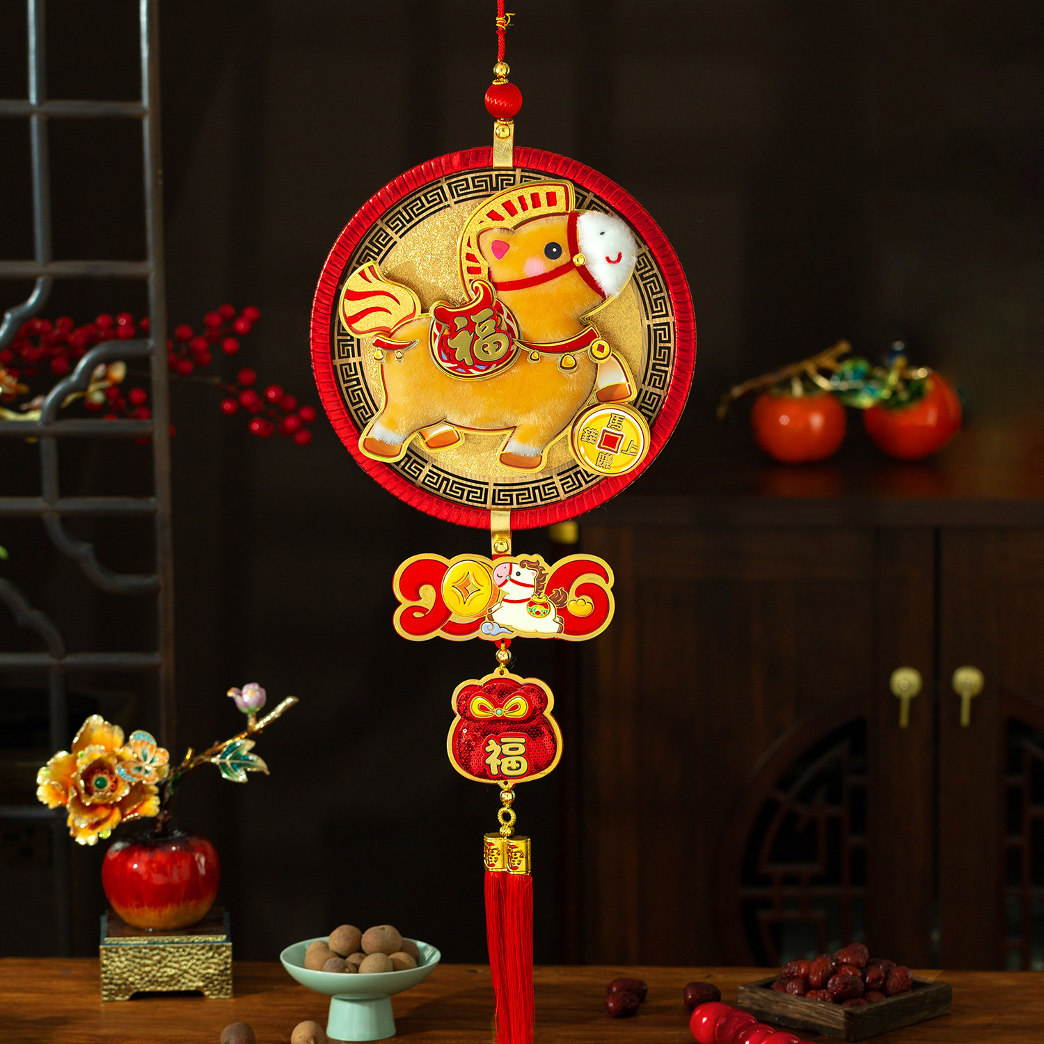 新年装饰挂件春节马年2026新春吊饰毛绒福字过年门挂生肖挂饰新款,节庆用品/礼品,挂饰/生肖挂饰,淘宝优惠券,粉丝福利购,淘宝优惠卷