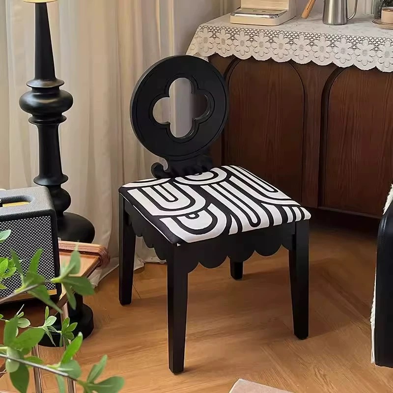 中古实木法式轻奢复古餐椅